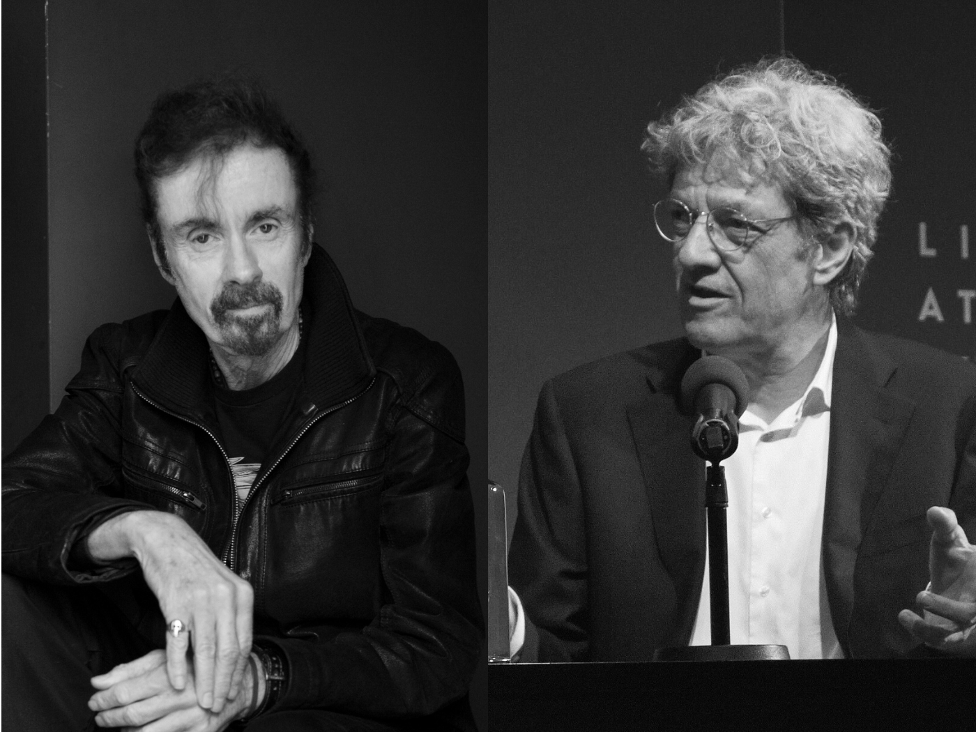 links: Autorenportrait T.C. Boyle rechts: Autorenfoto Dirk van Gunsteren