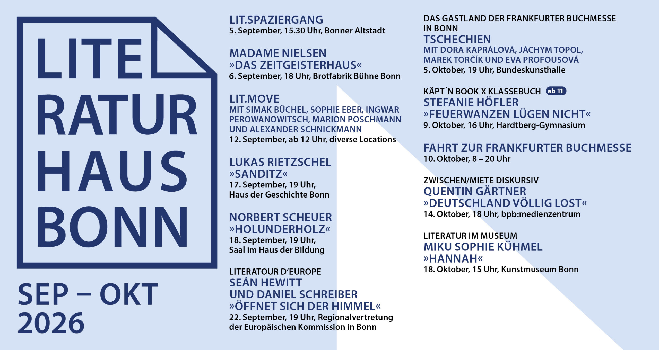 Postkarte_Programm_3_26_Literaturhaus-Bonn_Ansicht Programm-Postkarte September bis Oktober 2026 vom Literaturhaus Bonn Vorderseite.