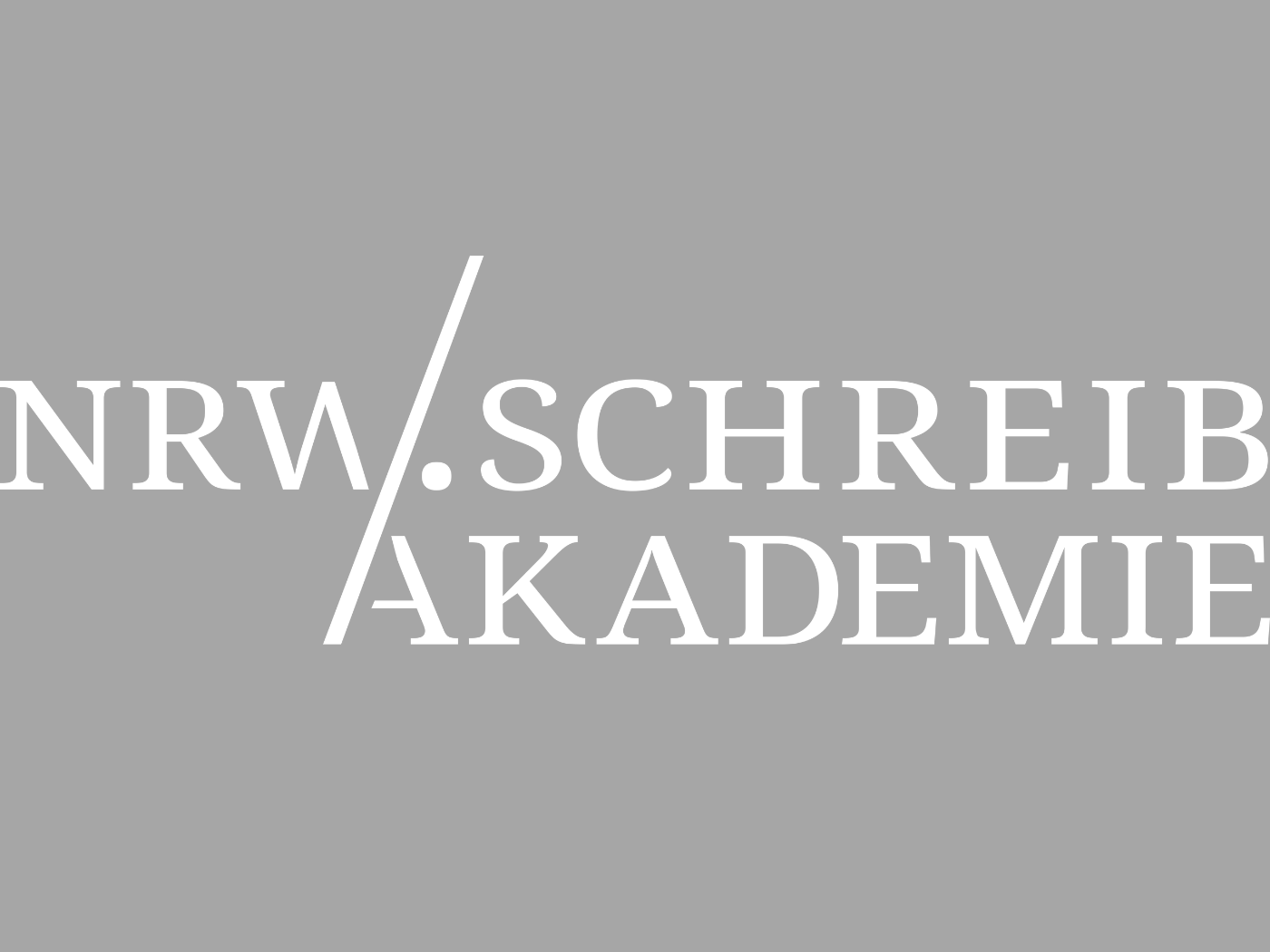Logo der NRW-Schreibakademie auf grauem Grund